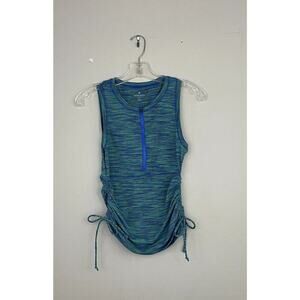 Athleta Rash Guard Space Dye Swim Top Side Scrunch Quarter Zip Size‎ XXS Tank